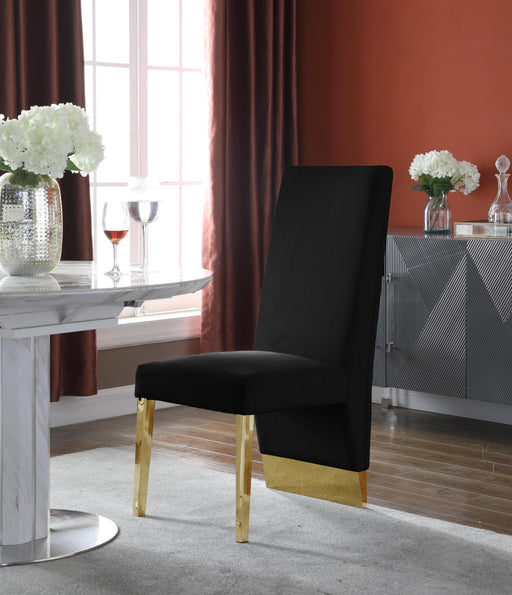 Porsha Black Velvet Dining Chair - Royal Furniture & Gifts (MI) - Multi Location