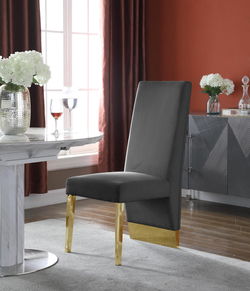 Porsha Grey Velvet Dining Chair - Royal Furniture & Gifts (MI) - Multi Location
