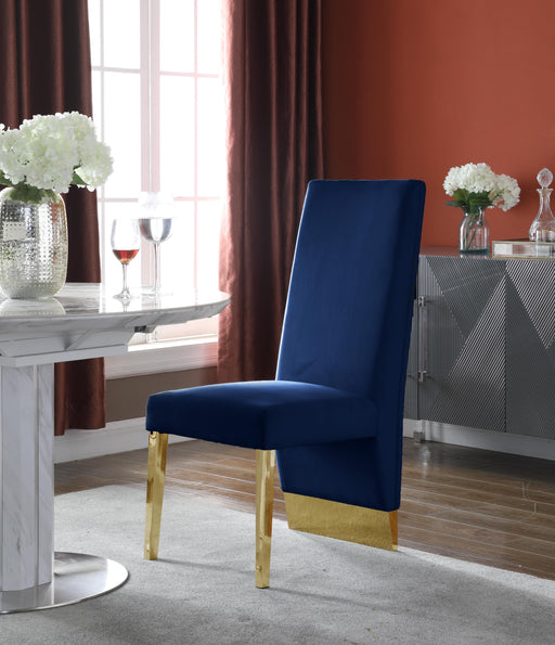Porsha Navy Velvet Dining Chair - Royal Furniture & Gifts (MI) - Multi Location