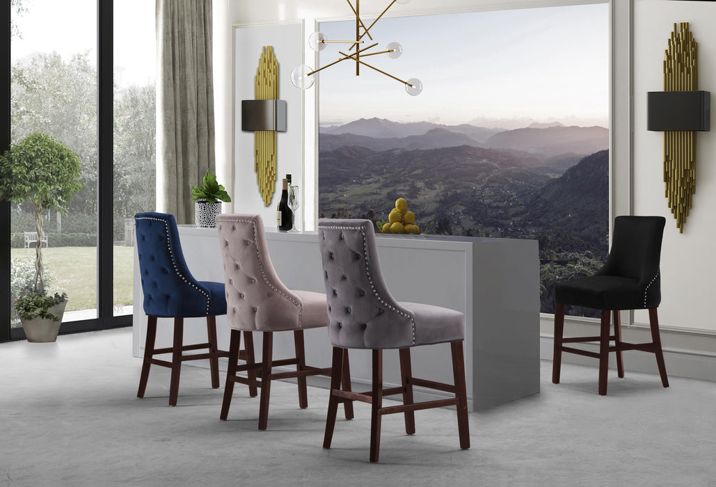Hannah Grey Velvet Stool - Royal Furniture & Gifts (MI) - Multi Location