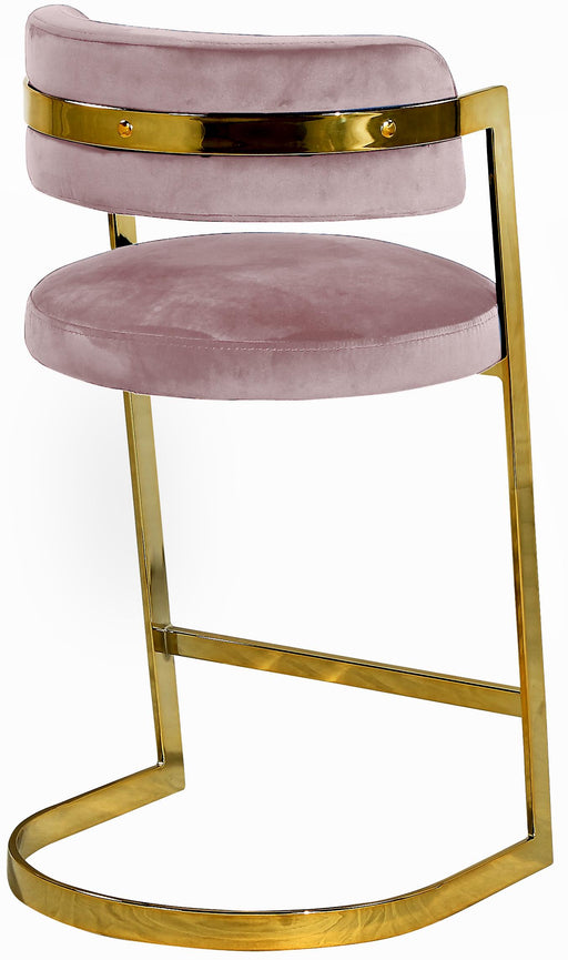 Stephanie Pink Velvet Stool - Royal Furniture & Gifts (MI) - Multi Location