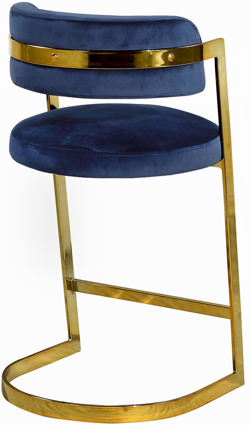 Stephanie Navy Velvet Stool - Royal Furniture & Gifts (MI) - Multi Location