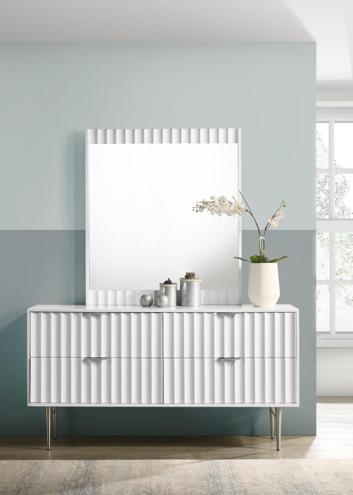Modernist White Gloss Mirror - Royal Furniture & Gifts (MI) - Multi Location