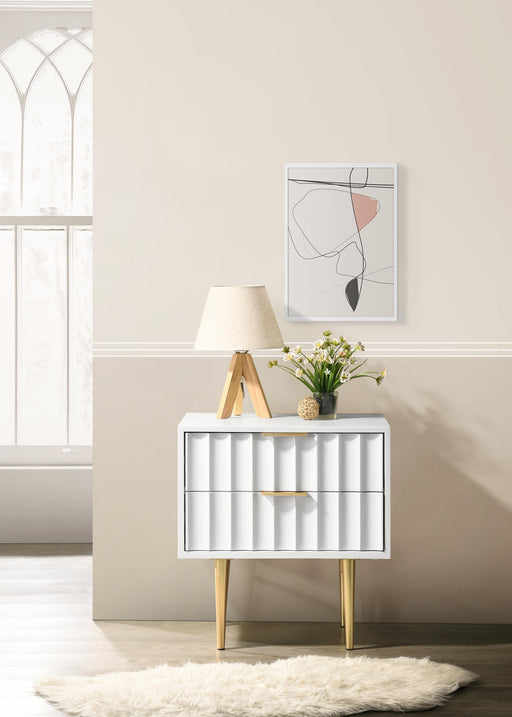 Modernist White Gloss Night Stand - Royal Furniture & Gifts (MI) - Multi Location