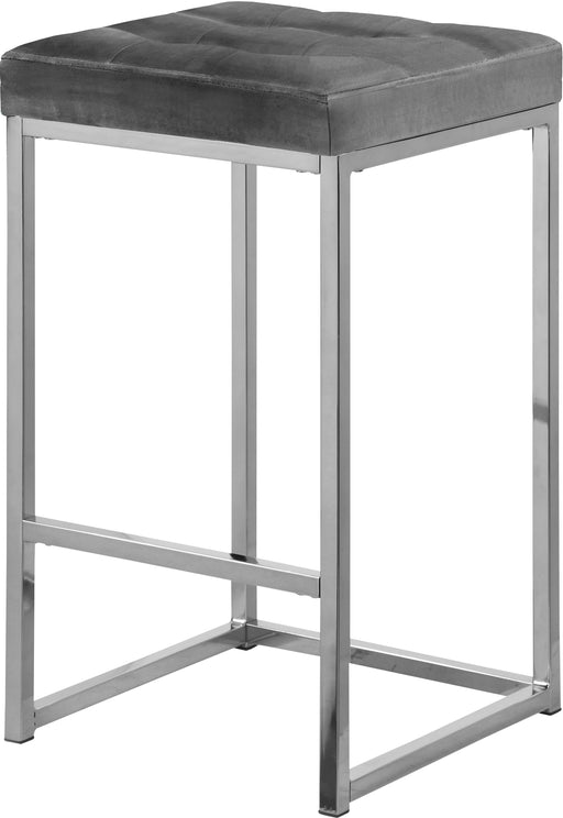 Nicola Grey Velvet Stool - Royal Furniture & Gifts (MI) - Multi Location