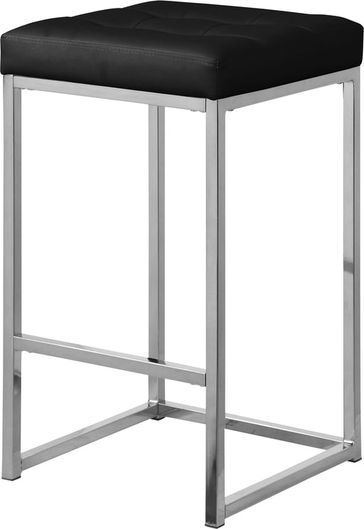 Nicola Black Faux Leather Stool - Royal Furniture & Gifts (MI) - Multi Location