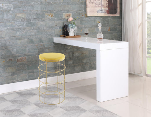 Rebar Yellow Velvet Bar Stool - Royal Furniture & Gifts (MI) - Multi Location