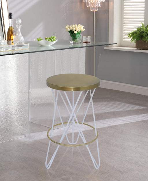 Mercury White / Gold Counter Stool - Royal Furniture & Gifts (MI) - Multi Location