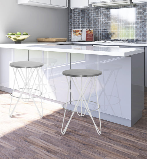 Mercury White / Silver Counter Stool - Royal Furniture & Gifts (MI) - Multi Location