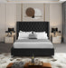 Aiden Black Velvet Queen Bed - Royal Furniture & Gifts (MI) - Multi Location