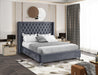 Aiden Grey Velvet King Bed - Royal Furniture & Gifts (MI) - Multi Location