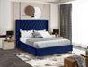 Aiden Navy Velvet King Bed - Royal Furniture & Gifts (MI) - Multi Location