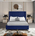Aiden Navy Velvet King Bed - Royal Furniture & Gifts (MI) - Multi Location