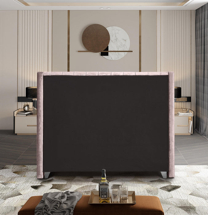 Aiden Pink Velvet Full Bed - Royal Furniture & Gifts (MI) - Multi Location