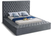 Bliss Grey Velvet King Bed (3 Boxes) - Royal Furniture & Gifts (MI) - Multi Location