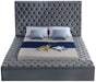 Bliss Grey Velvet King Bed (3 Boxes) - Royal Furniture & Gifts (MI) - Multi Location