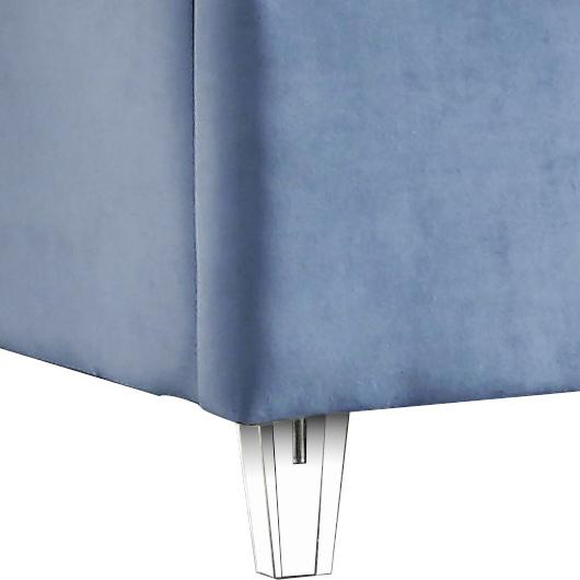 Candace Sky Blue Velvet Twin Bed - Royal Furniture & Gifts (MI) - Multi Location