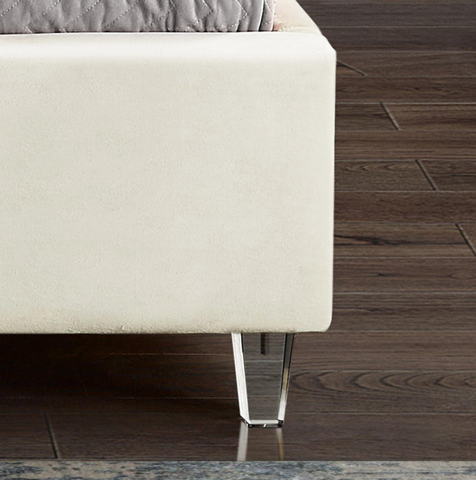 Candace Cream Velvet King Bed - Royal Furniture & Gifts (MI) - Multi Location