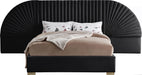 Cleo Black Velvet Queen Bed (3 Boxes) - Royal Furniture & Gifts (MI) - Multi Location