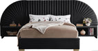Cleo Black Velvet Queen Bed (3 Boxes) - Royal Furniture & Gifts (MI) - Multi Location