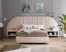 Cleo Pink Velvet Queen Bed (3 Boxes) - Royal Furniture & Gifts (MI) - Multi Location