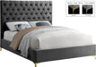 Cruz Grey Velvet King Bed - Royal Furniture & Gifts (MI) - Multi Location