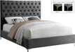 Cruz Grey Velvet King Bed - Royal Furniture & Gifts (MI) - Multi Location