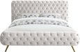 Delano Cream Velvet Queen Bed - Royal Furniture & Gifts (MI) - Multi Location