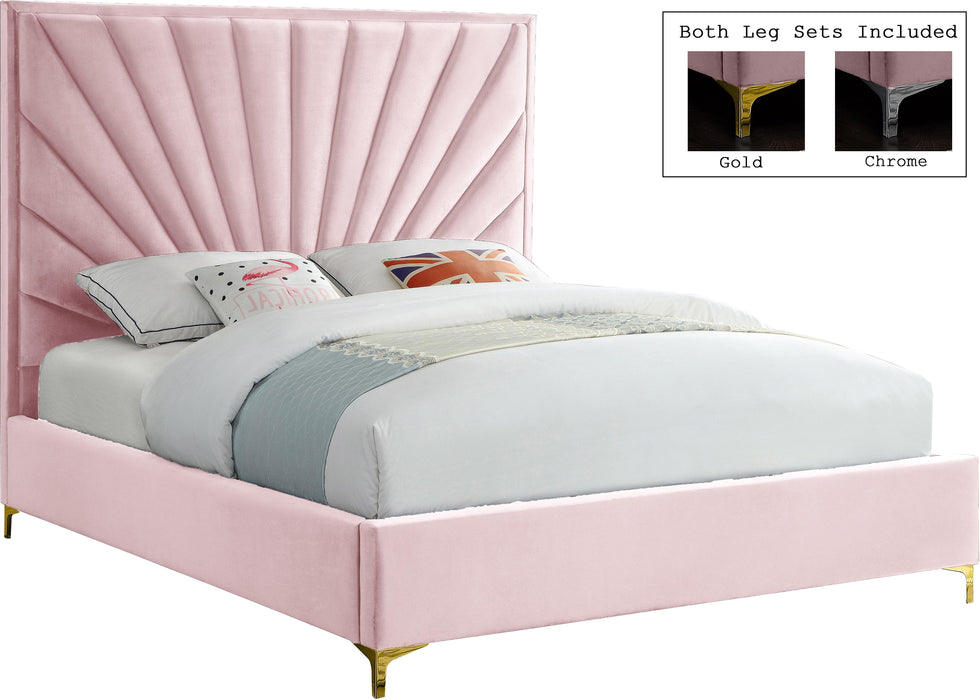 Eclipse Pink Velvet King Bed - Royal Furniture & Gifts (MI) - Multi Location