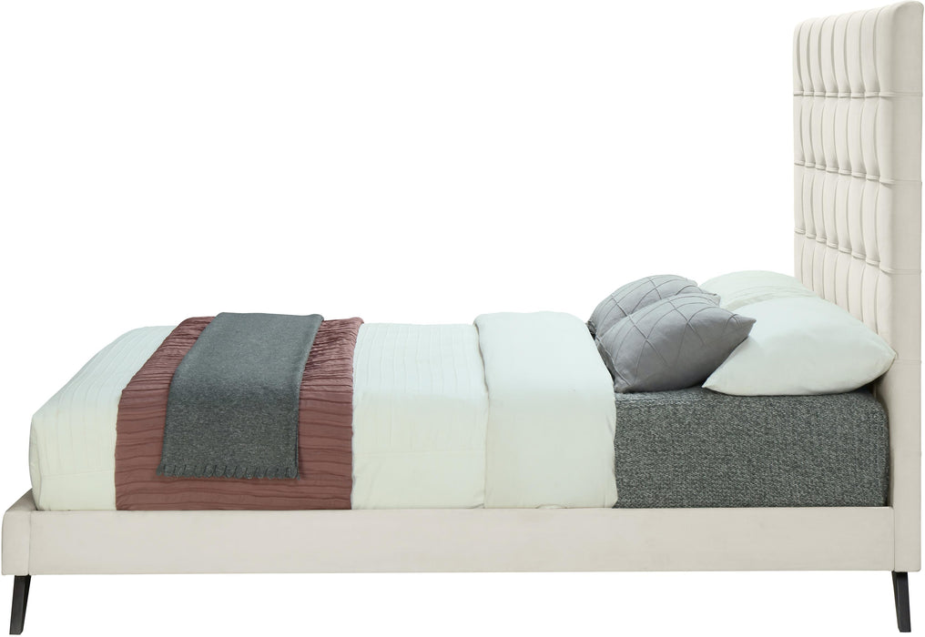 Elly Cream Velvet King Bed - Royal Furniture & Gifts (MI) - Multi Location