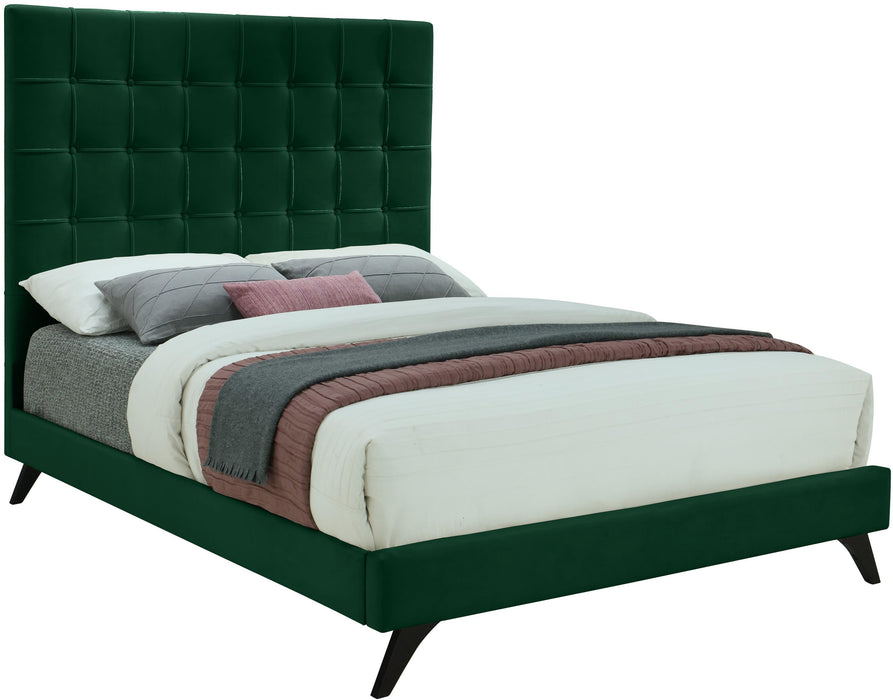 Elly Green Velvet King Bed - Royal Furniture & Gifts (MI) - Multi Location