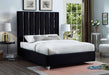 Enzo Black Velvet King Bed - Royal Furniture & Gifts (MI) - Multi Location
