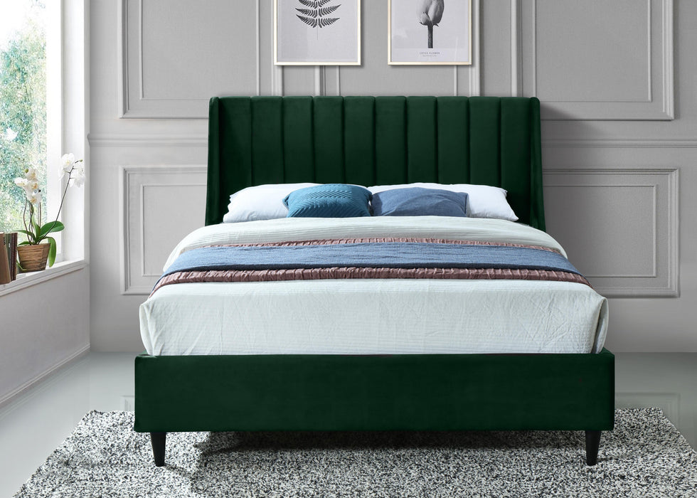Eva Green Velvet King Bed - Royal Furniture & Gifts (MI) - Multi Location