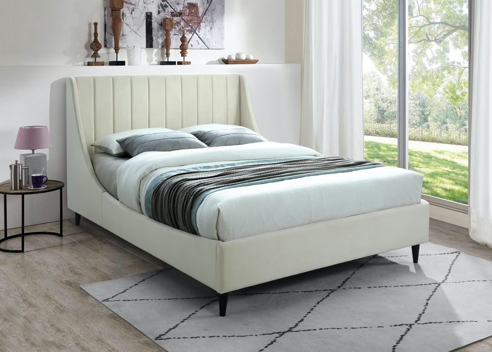 Eva Cream Velvet King Bed - Royal Furniture & Gifts (MI) - Multi Location
