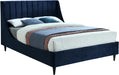 Eva Navy Velvet Queen Bed - Royal Furniture & Gifts (MI) - Multi Location