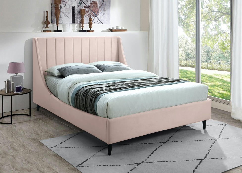 Eva Pink Velvet Queen Bed - Royal Furniture & Gifts (MI) - Multi Location