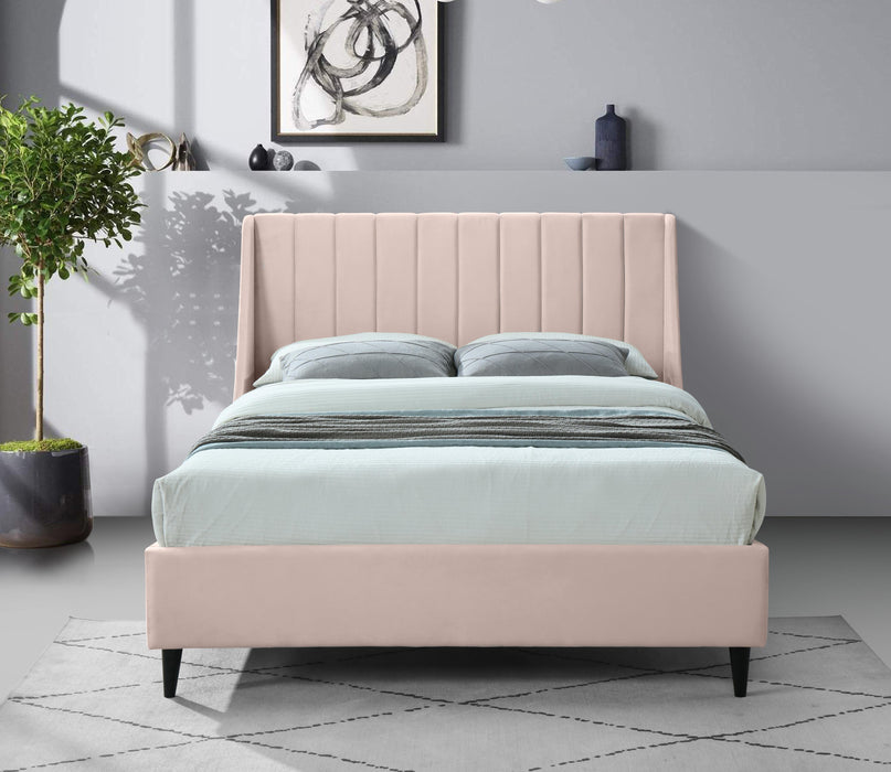 Eva Pink Velvet King Bed - Royal Furniture & Gifts (MI) - Multi Location