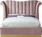 Flora Pink Velvet Queen Bed (3 Boxes) - Royal Furniture & Gifts (MI) - Multi Location
