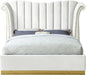 Flora White Velvet Queen Bed (3 Boxes) - Royal Furniture & Gifts (MI) - Multi Location