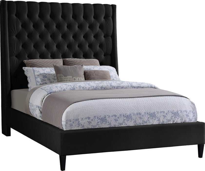 Fritz Black Velvet King Bed - Royal Furniture & Gifts (MI) - Multi Location