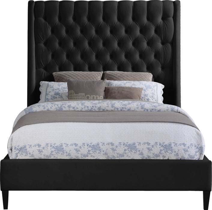 Fritz Black Velvet King Bed - Royal Furniture & Gifts (MI) - Multi Location