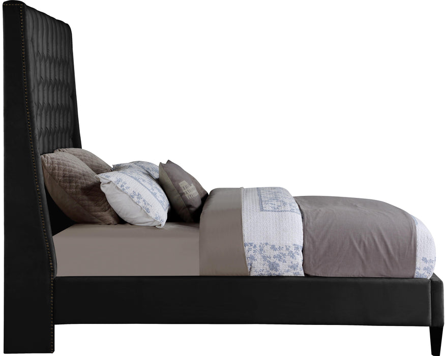 Fritz Black Velvet King Bed - Royal Furniture & Gifts (MI) - Multi Location
