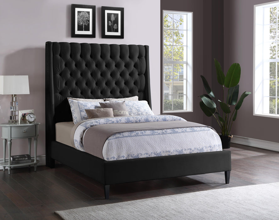 Fritz Black Velvet King Bed - Royal Furniture & Gifts (MI) - Multi Location
