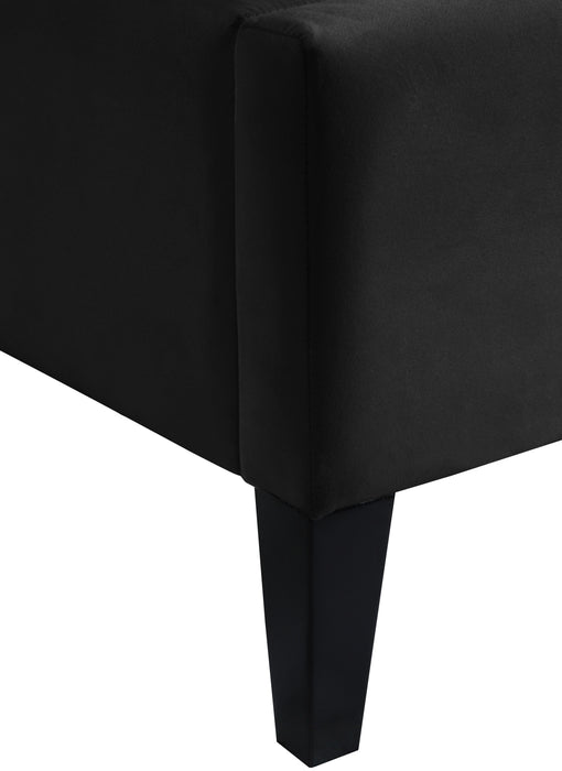 Fritz Black Velvet Twin Bed - Royal Furniture & Gifts (MI) - Multi Location