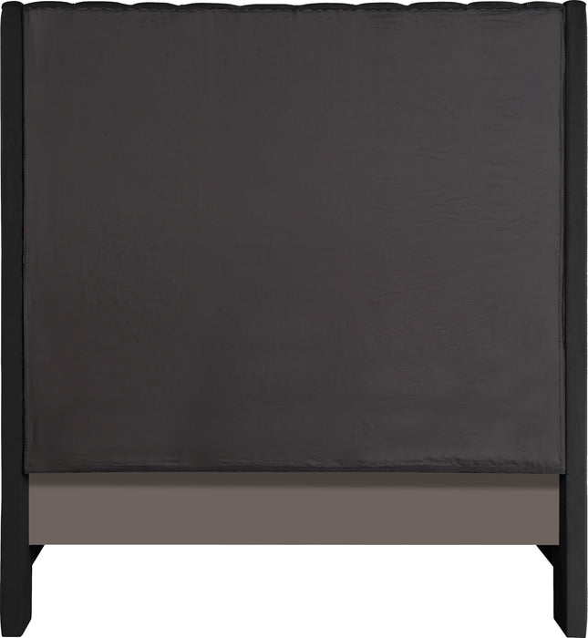 Fritz Black Velvet King Bed - Royal Furniture & Gifts (MI) - Multi Location