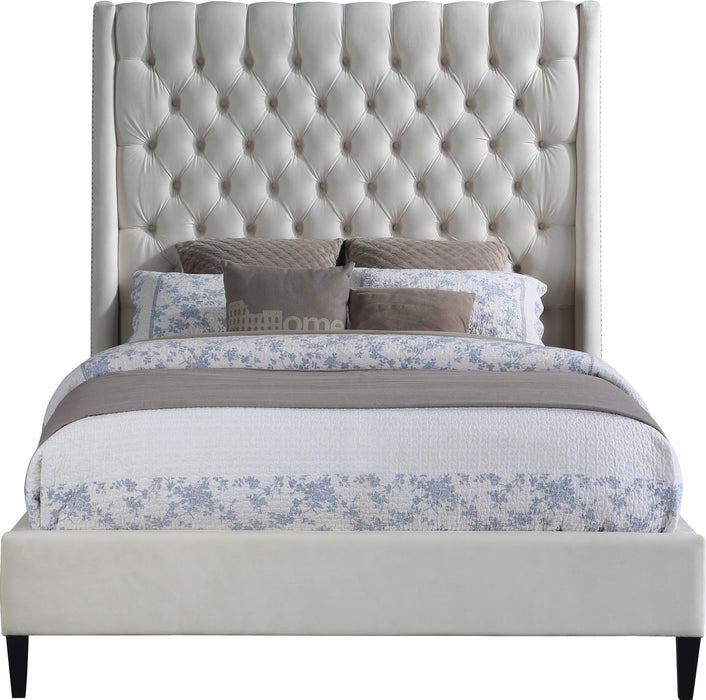Fritz Cream Velvet Queen Bed - Royal Furniture & Gifts (MI) - Multi Location