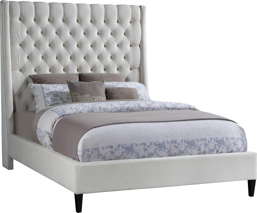 Fritz Cream Velvet King Bed - Royal Furniture & Gifts (MI) - Multi Location
