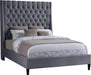 Fritz Grey Velvet Queen Bed - Royal Furniture & Gifts (MI) - Multi Location