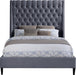 Fritz Grey Velvet Queen Bed - Royal Furniture & Gifts (MI) - Multi Location