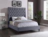 Fritz Grey Velvet Queen Bed - Royal Furniture & Gifts (MI) - Multi Location